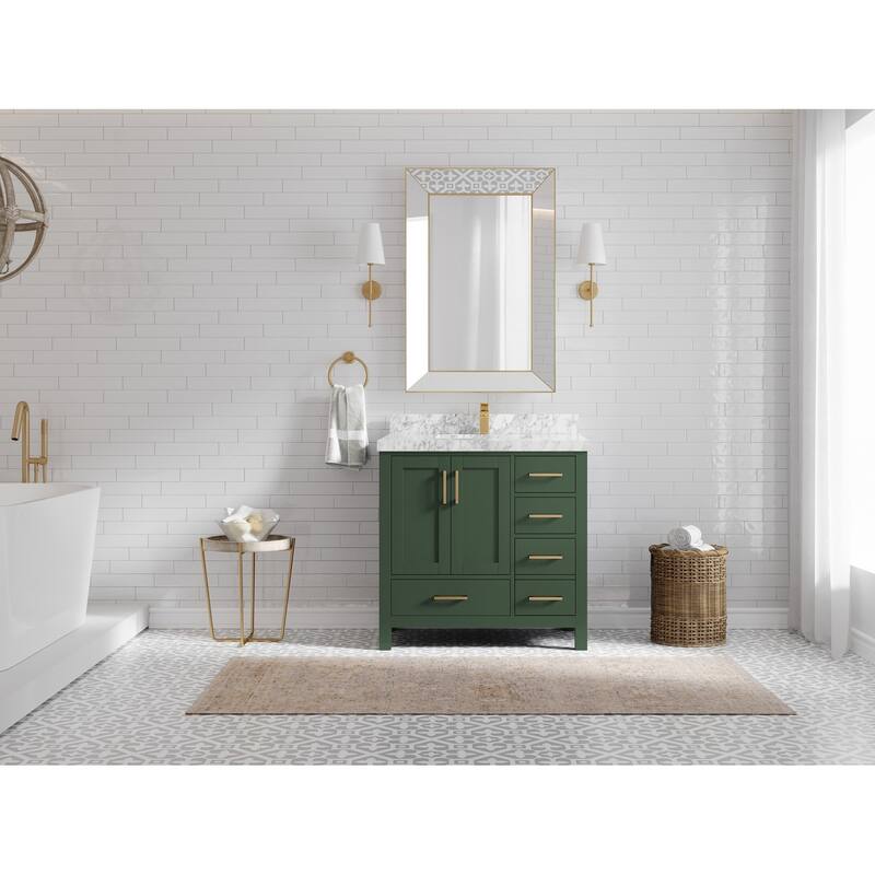 Willow Collections 36 in. W x 22 in. D Malibu Center Sink Left Bathroom Vanity with Countertop