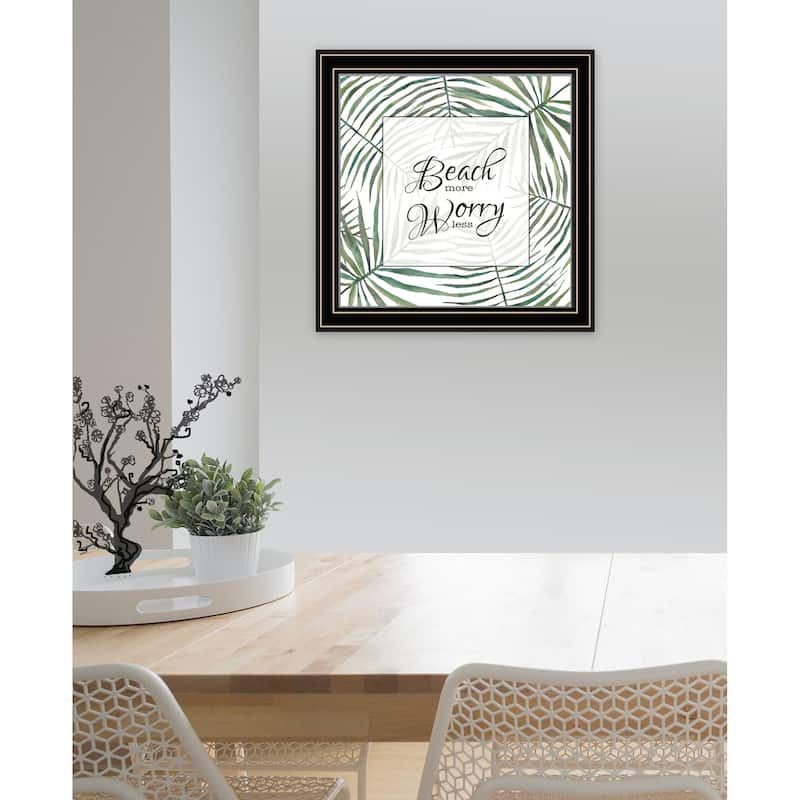 TrendyDecor4U Contemporary "BEACH MORE, WORRY LESS" Framed Print Wall Art