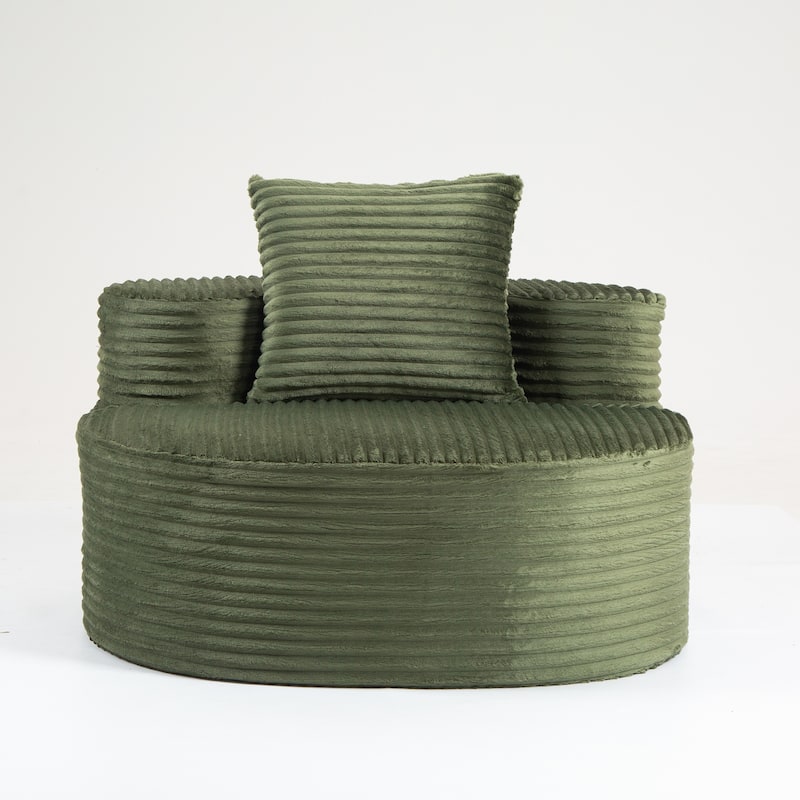 Floor Standing Single Sofa Chair Accent Chair Corduroy Barrel Chair