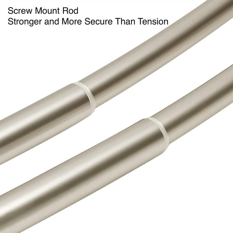 Utopia Alley Rustproof Wall Mounted Aluminum Double Curved Shower Curtain Rod, Screw Mount Rod, Adjustable Rod from 45" to 72"