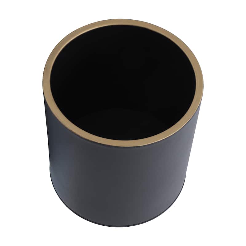 Modern Metal Round Planters on Stand - Set of 2
