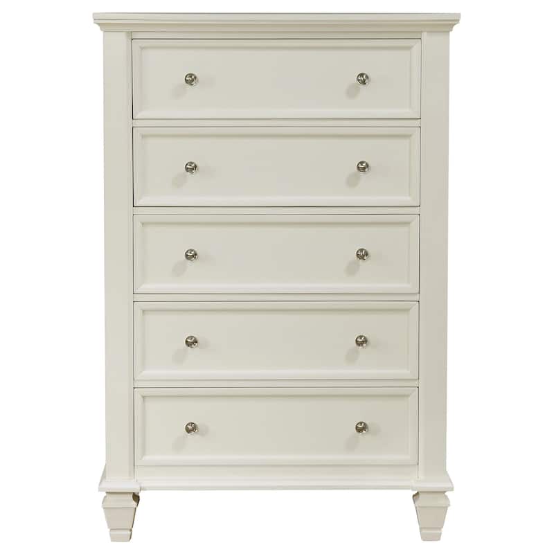 Sandy Beach Coastal Wood 5-drawer Bedroom Chest