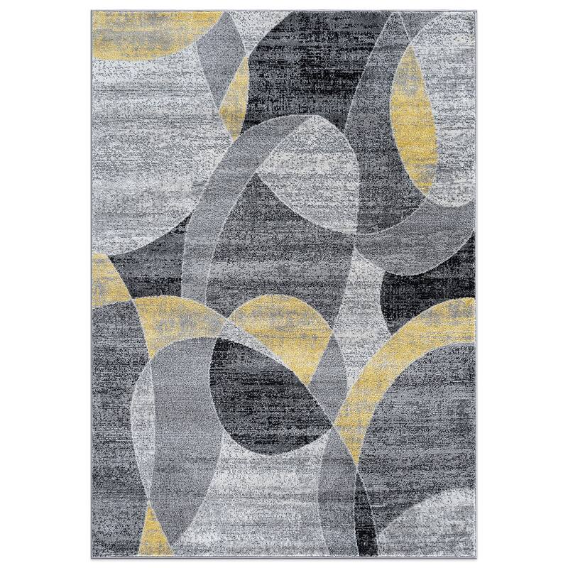 Contemporary Distressed Circle Area Rug
