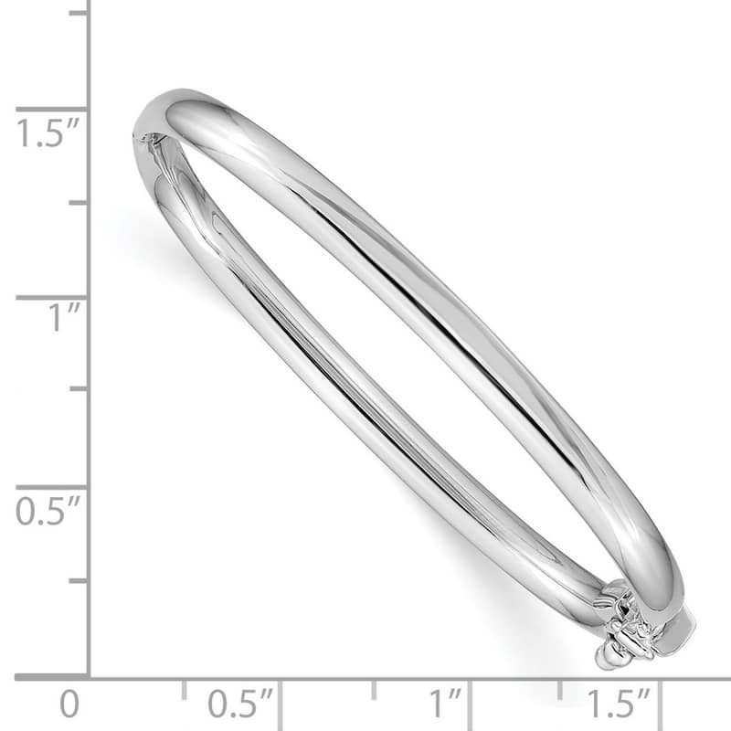 Curata 14k White Gold Hinged Polished Baby Bangle Bracelet