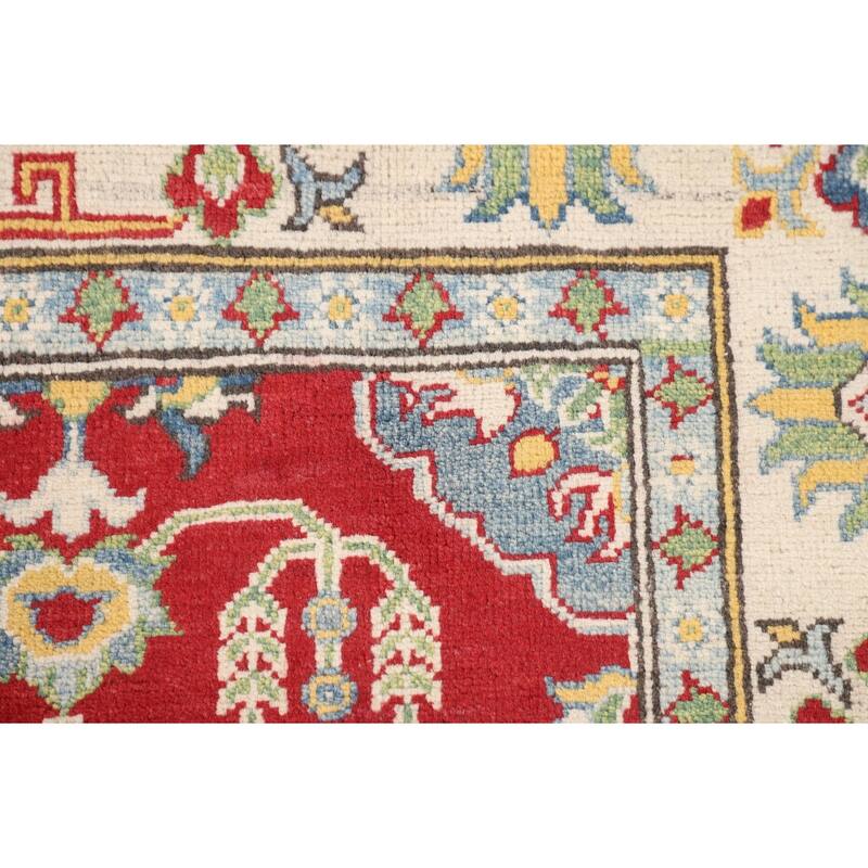 Red Kazak Oriental Area Rug Handmade Foyer Wool Carpet - 5'0" x 7'3"