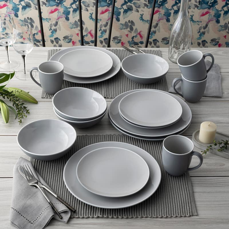 Noritake ColorTrio 16-Piece Coupe Dinnerware Set, Service For 4