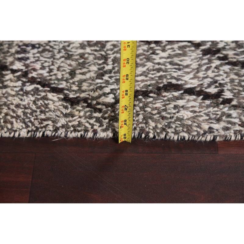 Abstract Modern Moroccan Oriental Area Rug Hand-knotted Wool Carpet - 5'11" x 10'7"