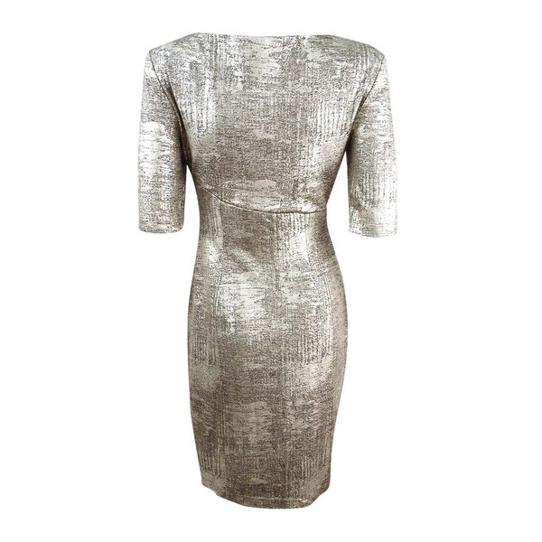 petite metallic dress