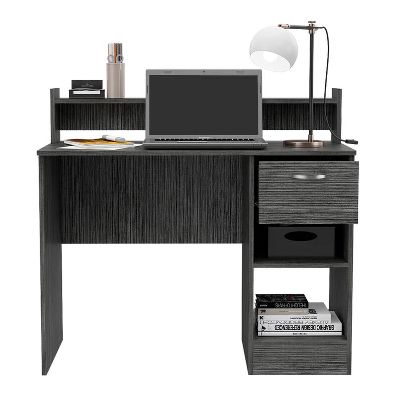 Writing Computer Desk , Multiple Shelves, One Drawer