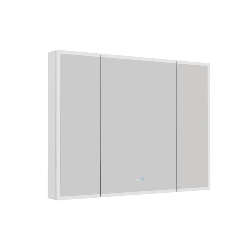 Sleek Anti-Fog Bathroom Medicine Cabinet with Dimmable LED Lights - 45.9"