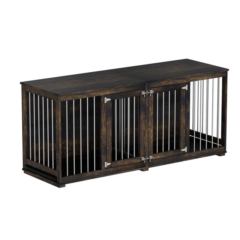 Multi-functional Pet Crate with Secure Locks - Versatile Color Console