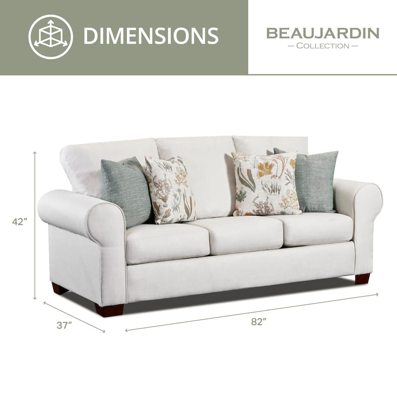 American Furniture Classics Model 8605-41 Beaujardin Sofa with Four Throw Pillows