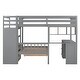 preview thumbnail 11 of 35, Elegant Full Over Twin Bunk Bed with Desk, Drawers and Shelves, Gray