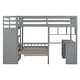 preview thumbnail 11 of 35, Elegant Full Over Twin Bunk Bed with Desk, Drawers and Shelves, Integrated Study Space, Versatile Sleeping Arrangements, Gray