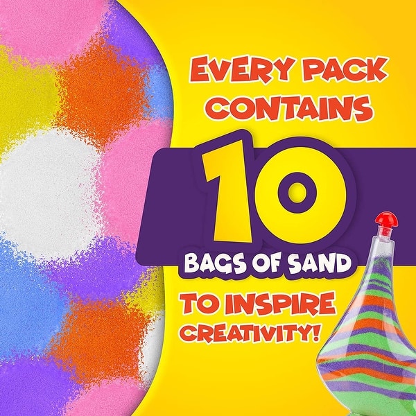 Creative Kids Super Sand Art Activity Kit for Kids with 10 Art Bottles