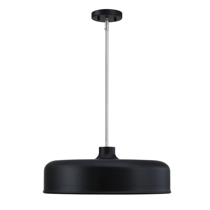 Forbidden Springs 60 Watt 8-Light Matte Black Down Pendant Light with Metal Shade - 7.75