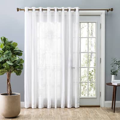 Shannon Premium Slubbed Linen Grommet Curtain Double Wide Patio Panel