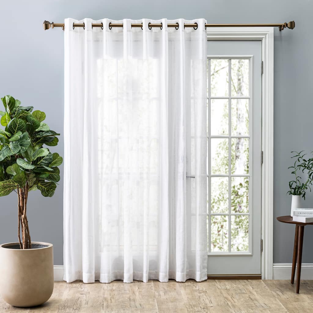Shannon Premium Slubbed Linen Grommet Curtain Double Wide Patio Panel