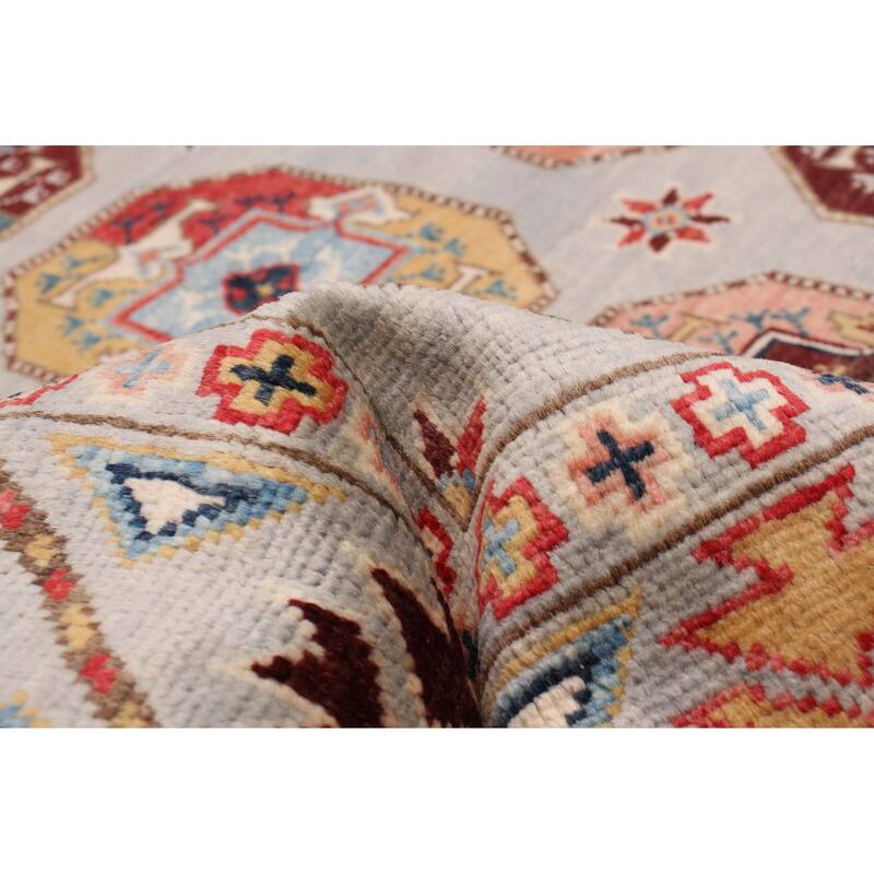 ECARPETGALLERY Hand-knotted Uzbek Ghazni Grey Wool Rug - 4'0 x 6'0