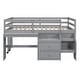 preview thumbnail 6 of 7, Gray Full Size Wooden Loft Bed with Movable Desk and Small desk, 2 Drawers, Full-Length Guardrail