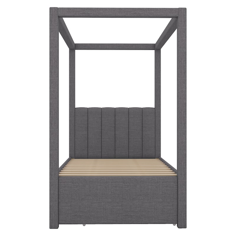 Canopy Bed with Trundle and 3 Storage Drawers