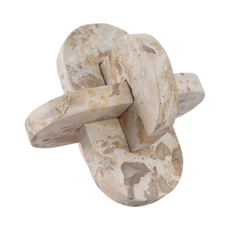 Stone Marble Decorative Object Interlocking Sculptural Form Accent