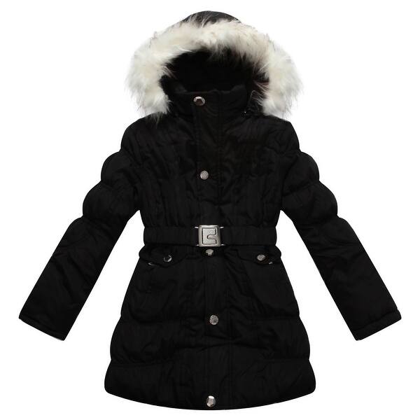 Shop Richie House Girls Padded Winter Jacket With Belt And Faux