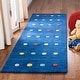 preview thumbnail 3 of 15, SAFAVIEH Kids Ayleen Polka Dot Wool Rug 2'3" x 6' Runner - Navy - Runner