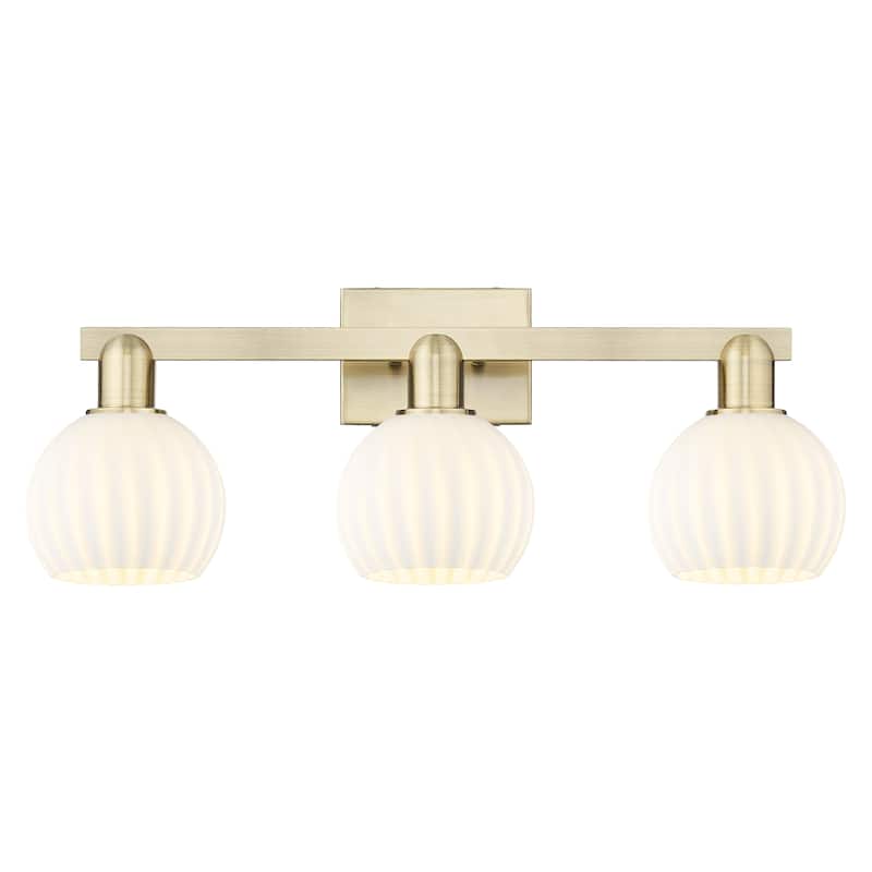 Innovations Lighting Endless Possibilities Arcadia - White Venetian - 3 Light 25" Bath Vanity Light - Antique Brass