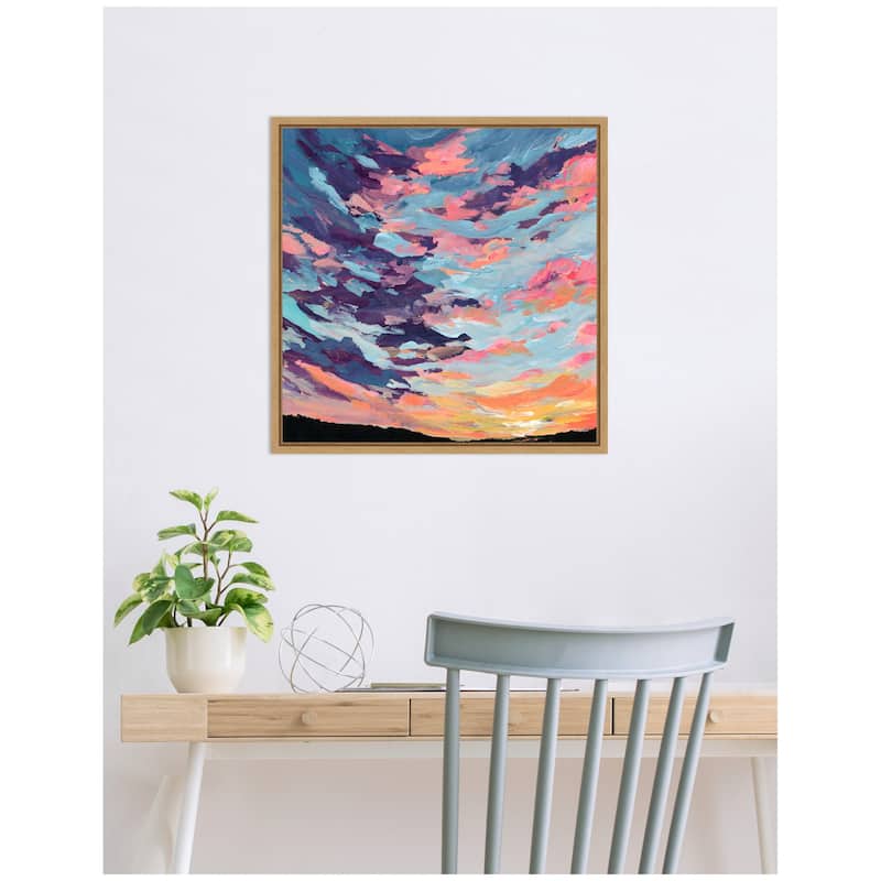 Kate and Laurel Sylvie Sunset Study Framed Canvas by Emily Kenney