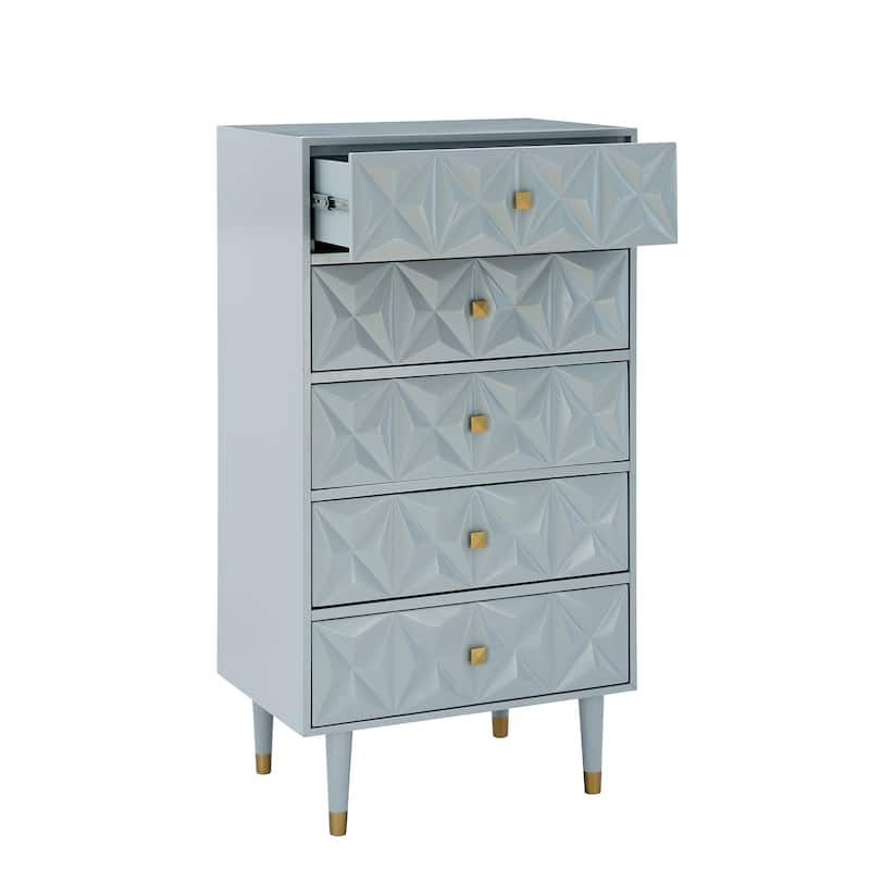 Bea Five Drawer Geo Dresser Chest