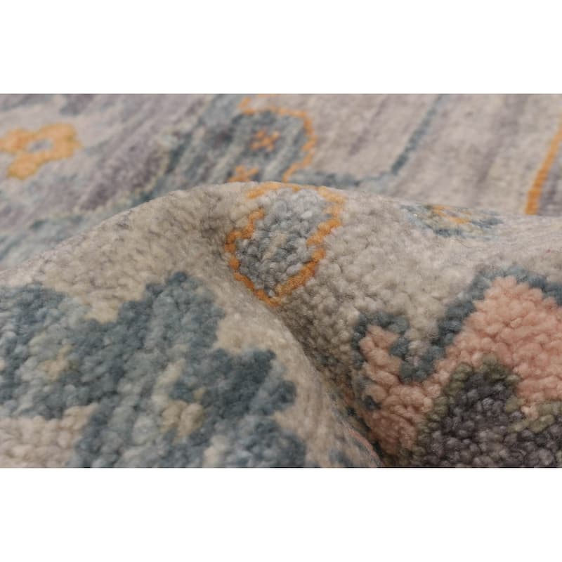 ECARPETGALLERY Hand-knotted Modern Oushak Grey Wool Rug - 8'0 x 10'0