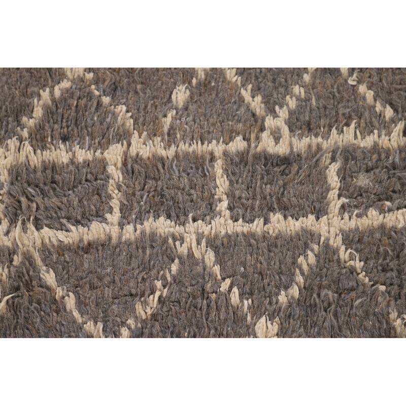 Trellis / Moroccan Area Rug Hand-Knotted Oriental Wool Carpet - 7'9" x 11'0"
