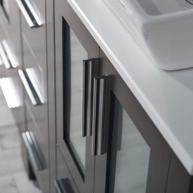 Blossom Sydney 60 Inch Double Sink Vanity with Side Cabinet & Mirrors