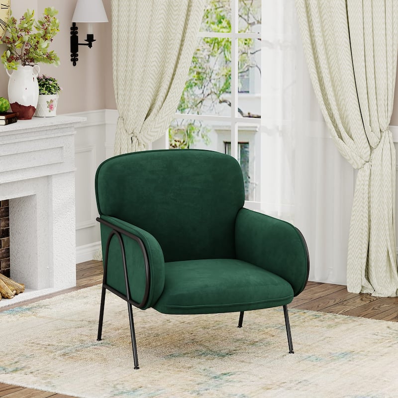 Velvet Accent Chair,Upholstered Modern Accent Chair Leisure Single Sofa Chair 23" Wide Seat Designed Arm Chair Corner Chair