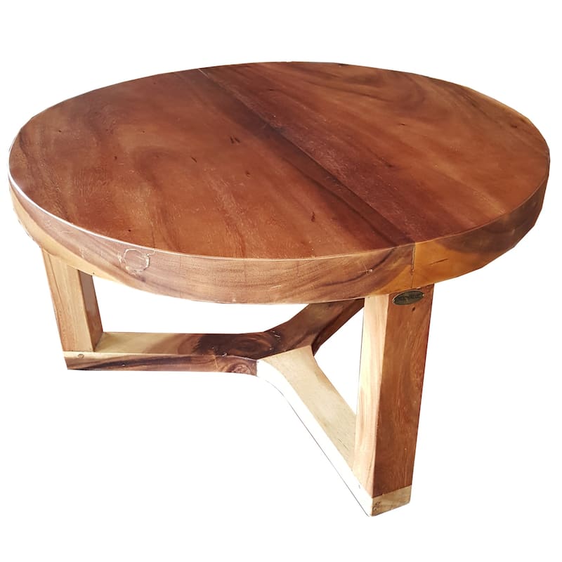 Chic Teak Suar Live Edge Round Coffee Table - 32 inch