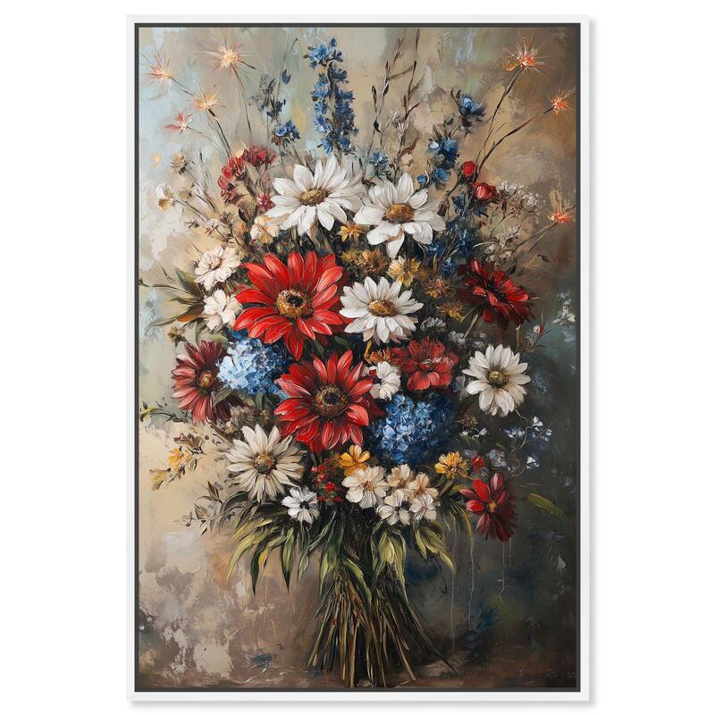 Symphony of Flowers II Canvas by Art Remedy - White - 36" x 54"