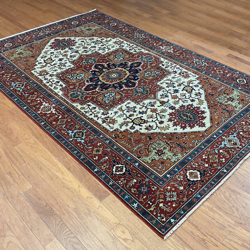 HERAT ORIENTAL Handmade 5'11 x 8'11 Serapi Wool Rug - 5'11" x 8'11"