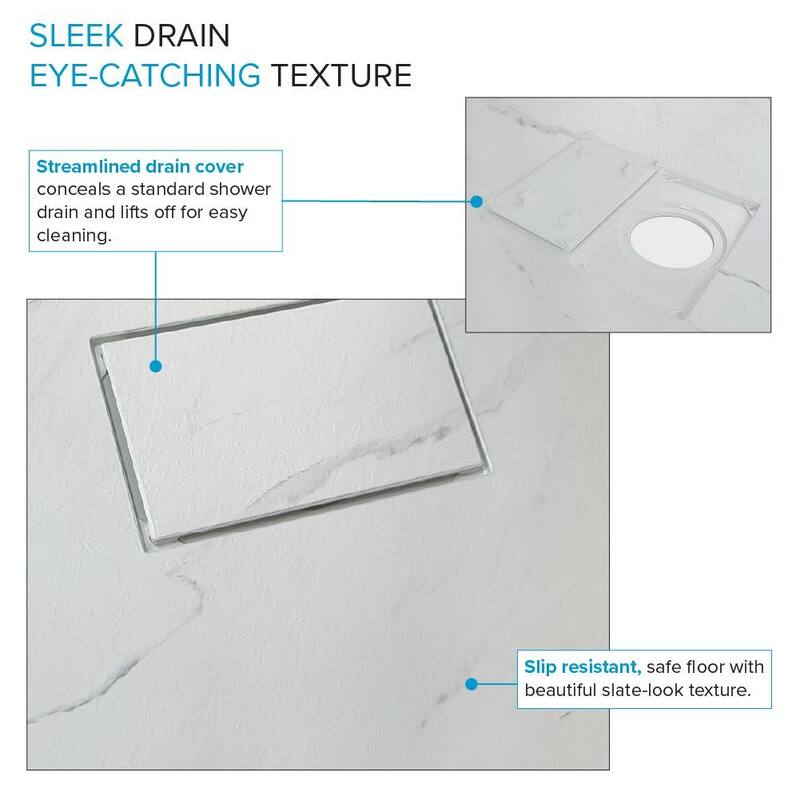 Transolid FZSP6032 59-1/8" x 31-1/2" Rectangular Shower Base with