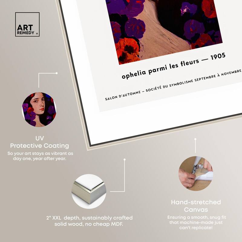 Redon's Ophelia in Blooms Canvas by Art Remedy