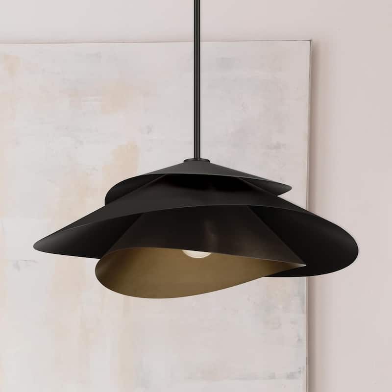 Hunter Hiro 1 Light Pendant - Kitchen, Dining Room, Entry - Contemporary, Modern - Statement Lighting! - X-Large - Matte Black