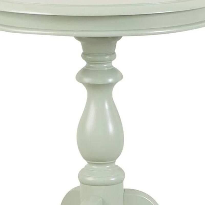 HomeRoots 25" Antique Ivory Manufactured Wood Round End Table