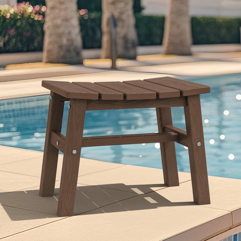 Outdoor Patio HDPE Ottoman Footstool, Extra Seat