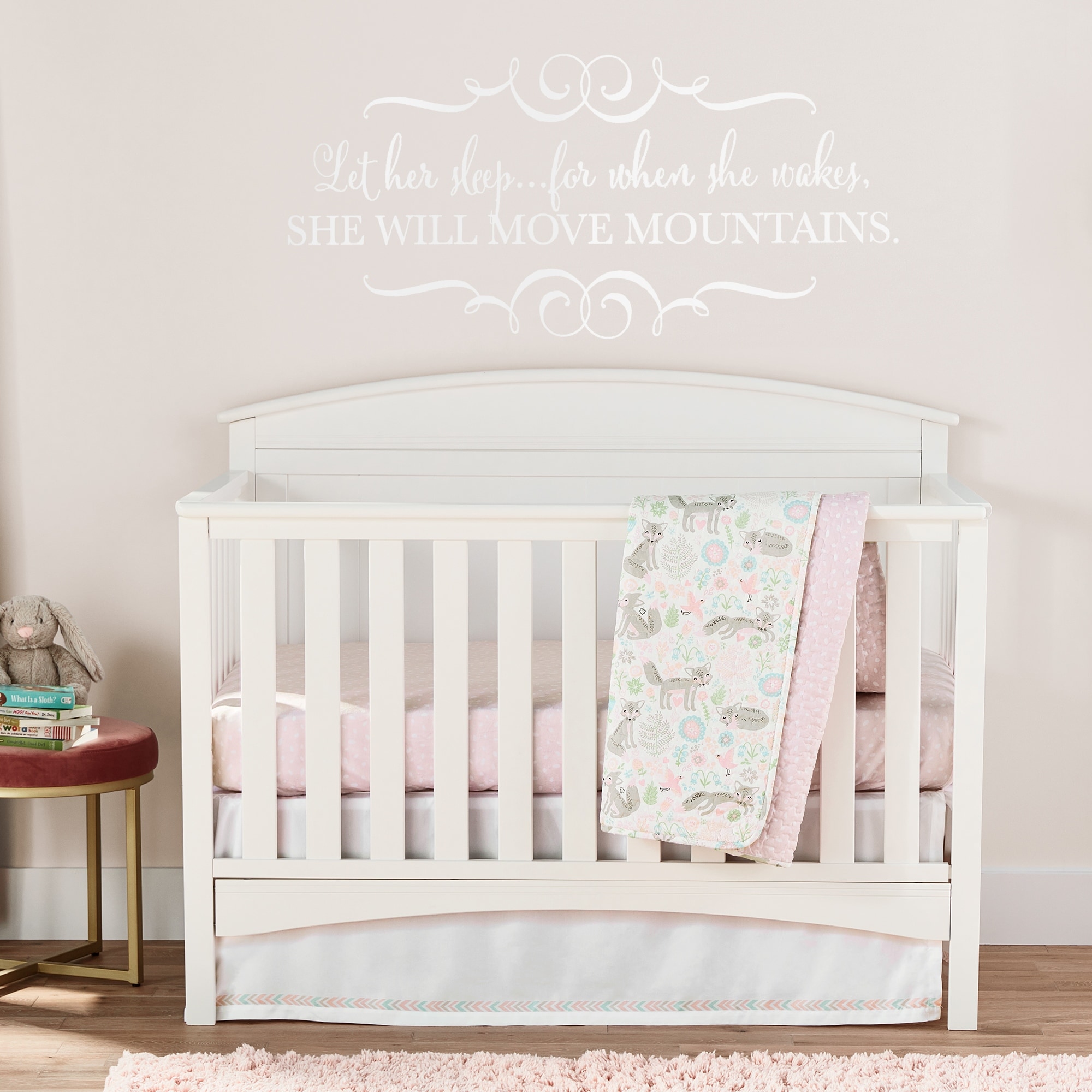 Lush Decor Baby Pixie Fox Geo Organic Cotton Fitted Crib Sheet, 2 Pack - 52"x 28" x 9"