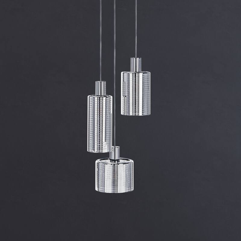 SAFAVIEH Lighting Akila Pendant - 13.8"x13.8"x26.5-80.5" - Grey/Light Grey - 14Wx14Dx81H