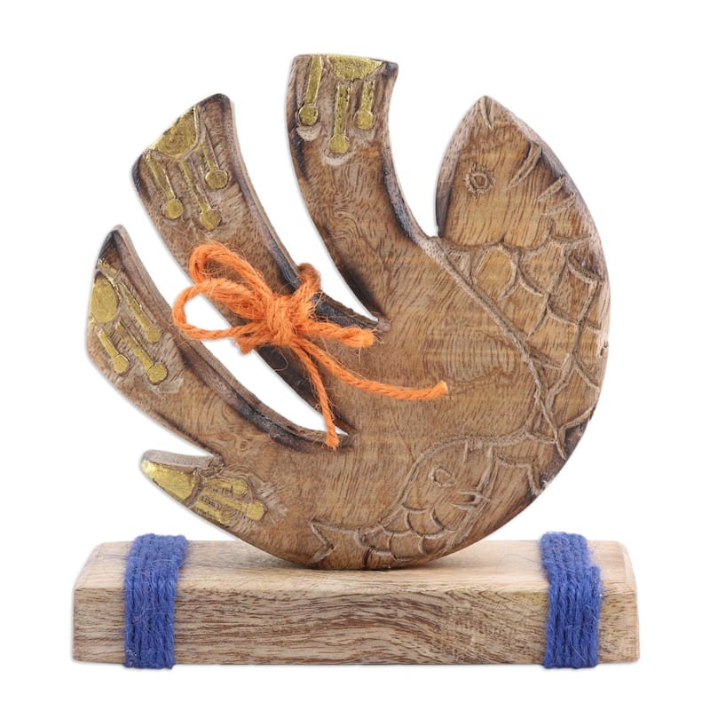 Novica Handmade Marine Movement Wood Sculpture