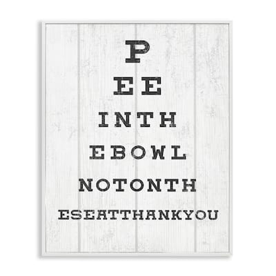 Stupell Bathroom Seeing Eye Chart Pee In the Bowl Phrase Framed Giclee Texturized Art by Daphne Polselli