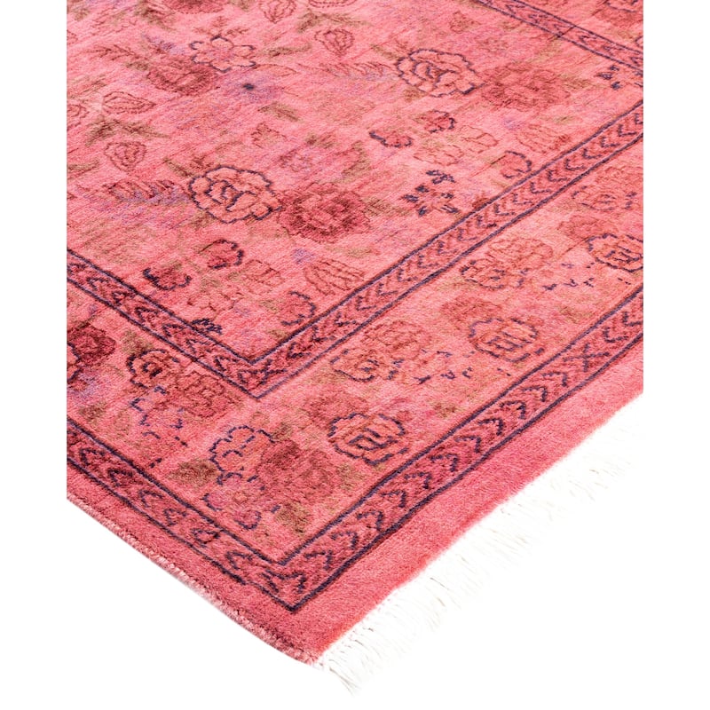 Overdyed One-of-a-Kind Hand-Knotted Area Rug - Pink - 2' 6" x 12' 3"