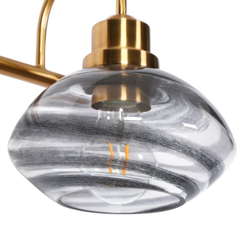 Mid-century Modern Art Deco Colored Glass 3-Light Bathroom Vanity Lights for Wallpaper - 26.3'' L x 8.7'' D x 8.7'' H