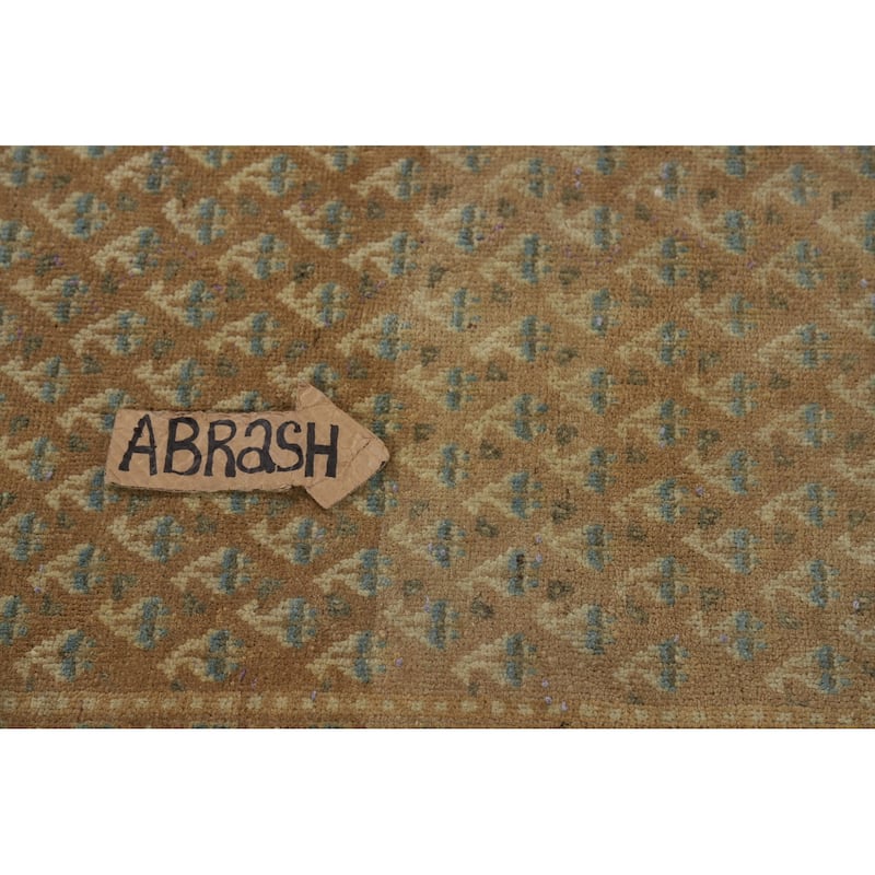 Brown Rust Botemir Persian Vintage Runner Rug Hand-Knotted Wool Carpet - 3'5"x 9'11"